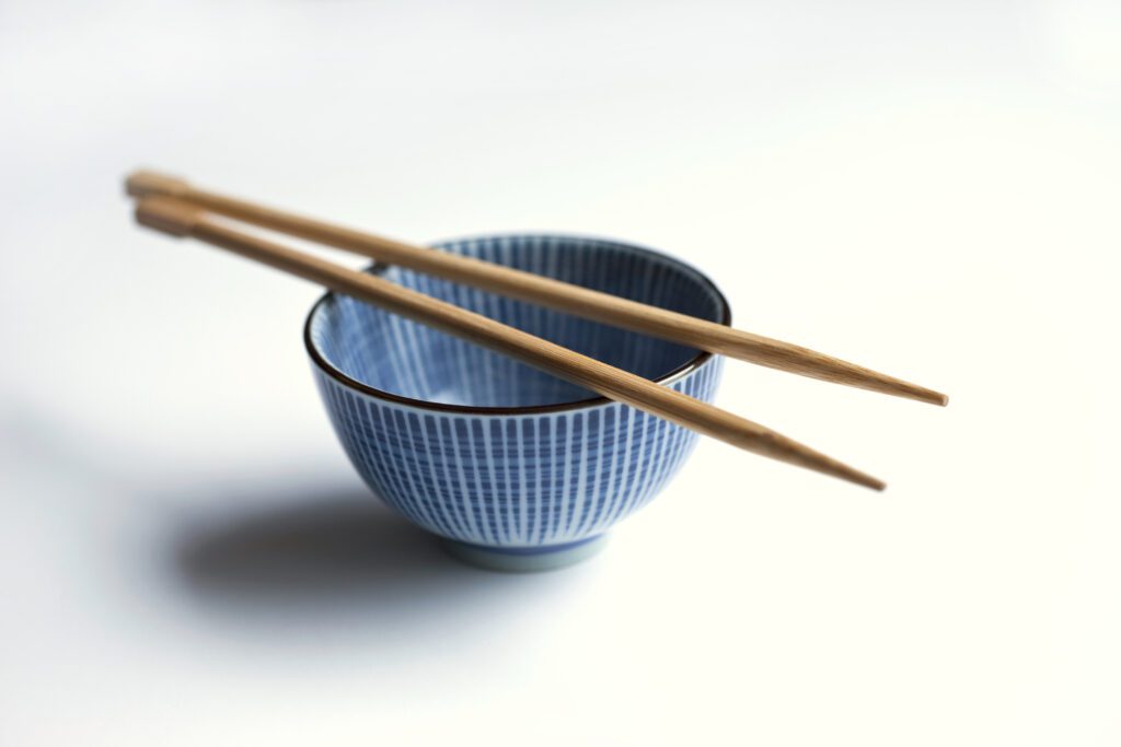 Porcelain bowl and chopsticks