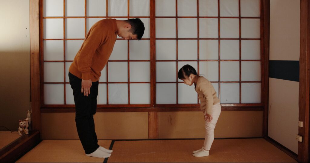 Bowing as a sign of respect in Japanese etiquette