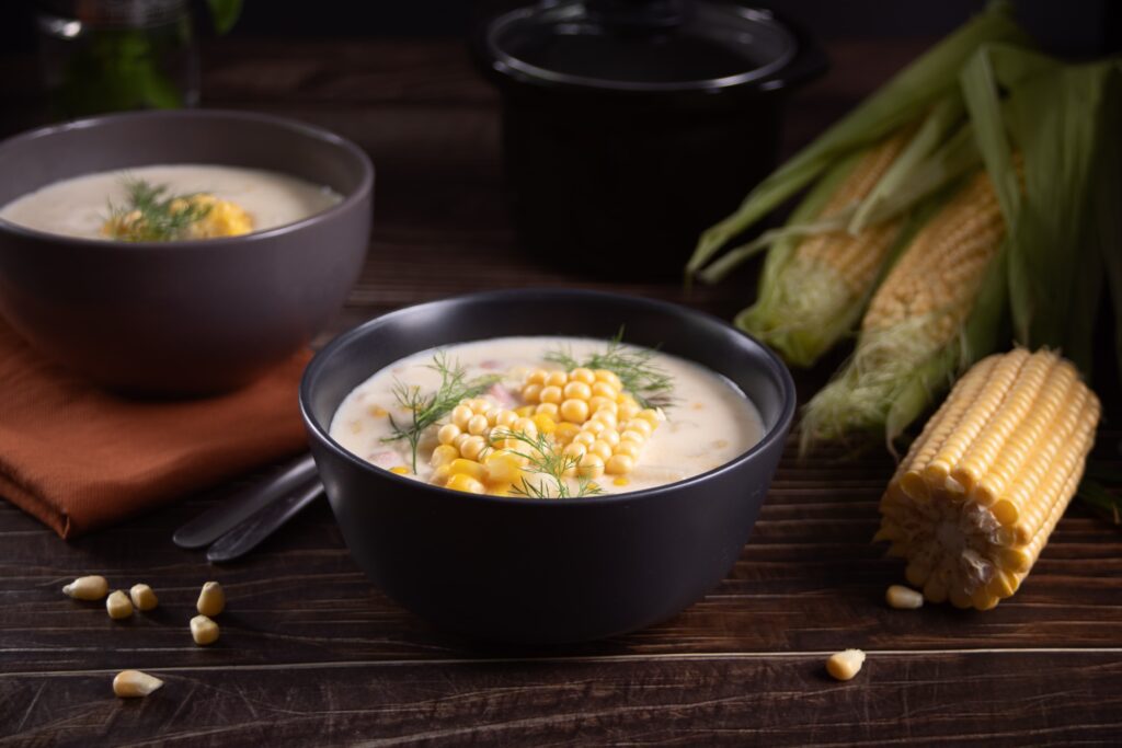 corn soup - one of the types of japanese soups