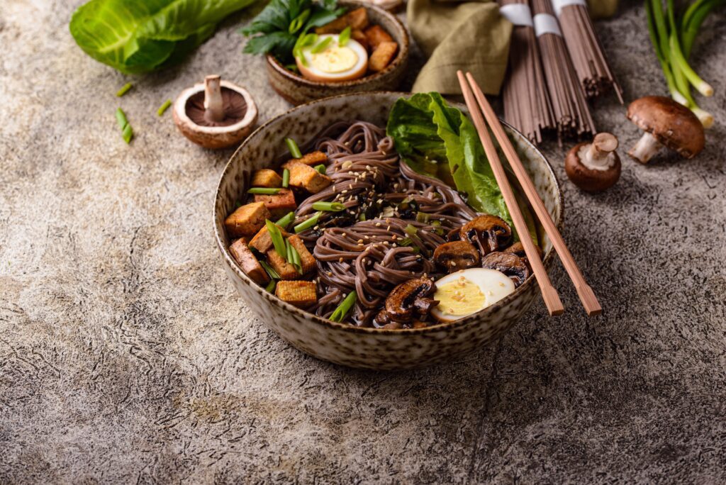 Soba Noodle Soup - one of the types of japanese soups