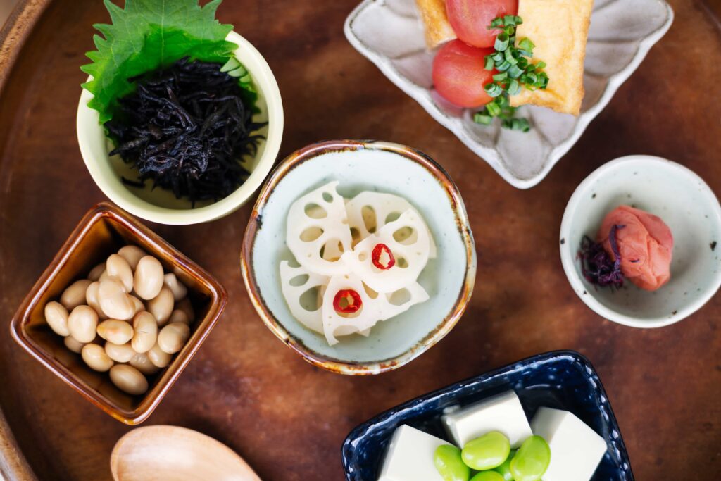 Series of Vegetarian japanese foods