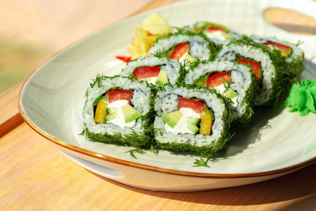Vegetarian sushi rolls